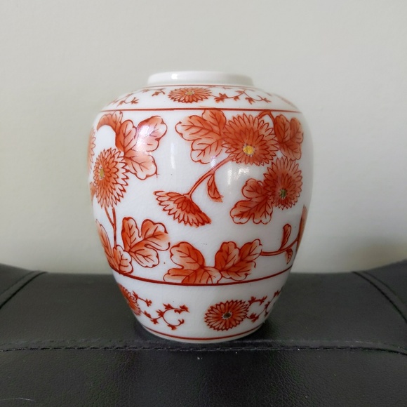 Vtg Otagiri Original Japan Red Painted Flower Vase - Picture 3 of 6